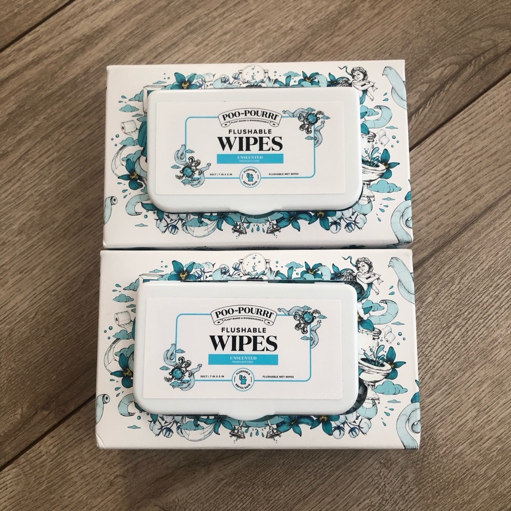 Poo~Pourri Flushable Wipes Fragrance-Free Bundle